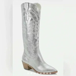 Dolce Vita Silver Cowboy Boots Size 6